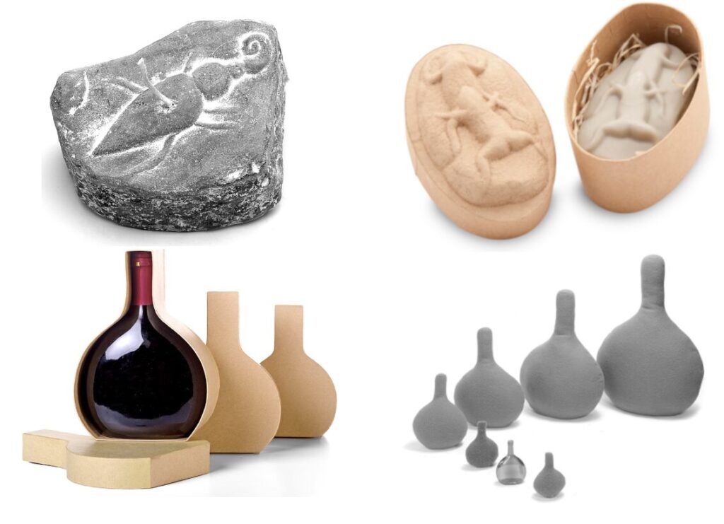 Vier Bilder von Produkten aus dem Onlineshop